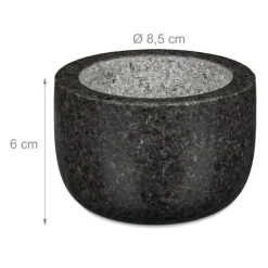 Mortel och stöt, Granit, 6x8,5 cm, Grå