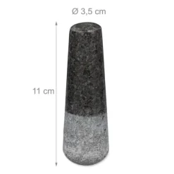 Mortel och stöt, Granit, 6x8,5 cm, Grå