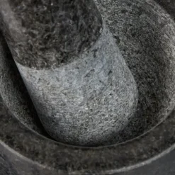 Mortel och stöt, Granit, 6x8,5 cm, Grå