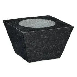 Mortel och stöt, Granit, 12x19,5x19,5 cm, Svart