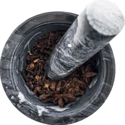 Mortel och stöt i granit - Orion - 10 cm - Hållbar - Idealisk för kryddor och örter - Diskmaskin säker