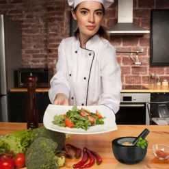 Mortel och stöt, 12x20 cm, Grå