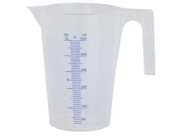 Mätbägare 0,5 ltr Öppet handtag Mjuk plast PP