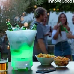 Multifunktionell iskubshink - LED - Bluetooth-högtalare - 7 färger - Laddningsbar - IPX4