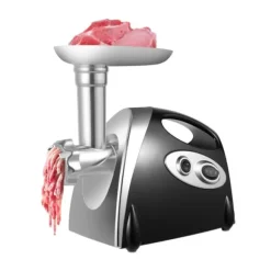 Multifunktionell köttkvarn, elektrisk 800 W, 220 V EU-plugg, svart, korvstoppare & nudeltillsats
