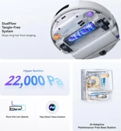 Narwal Flow Robotdammsugare - TwinAI Navigation 20000Pa Självrengörande EdgeReach Hot Wash 120-dagars automatisk dränering