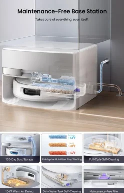 Narwal Flow Robotdammsugare - TwinAI Navigation 20000Pa Självrengörande EdgeReach Hot Wash 120-dagars automatisk dränering