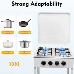 Nödspis - Utomhus gaskök med 4 brännare - Förvaringshylla - Naturgas/Gasol - 49×49×79 cm - Järn - 9 kg - Röd