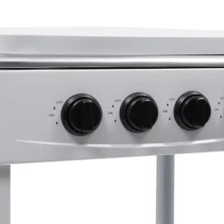 Nödspis - Utomhus gaskök med 4 brännare - Förvaringshylla - Naturgas/Gasol - 49×49×79 cm - Järn - 9 kg - Röd