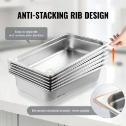 Ångbordsform, fullstorlek, 53x32,6x10,7 cm, rostfritt stål, förvaring