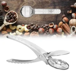 Nötknäppare i rostfritt stål kastanjklämma Metall multifunktionell nötöppnartång för kökssilver