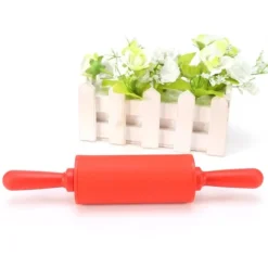 Ny Non-stick Silikonkavel Degrulle Bakverktyg med Plasthandtag Röd