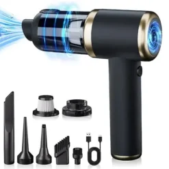 OBOSOE Trådlös Bilhanddammsugare - Dubbel användning för bil & hem | Portabel och lättanvänd med trådlös laddning