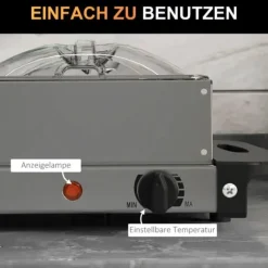 OBOSOE Chafing dish 6,8L – Lämpölevy 300W, säädettävä termostaatti, ruostumatonta terästä, ihanteellinen buffet-pöydille ja juhliin
