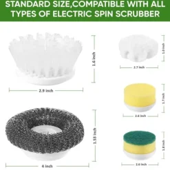 OBOSOE Elektrisk rengöringsborste med 5 utbytbara huvuden – USB-laddning, IPX6 vattentät, vit