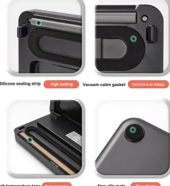 OBOSOE 5-i-1 Vakuumförpackare & Värmeförseglare – Vacuum Sealer för Torr och Fuktig Matförvaring