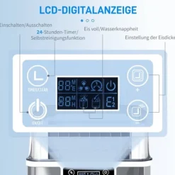 OBOSOE Ismaskin 20 kg/24h – 2,3L vattentank och 3,2L vattenbehållare, rostfritt stål, automatisk rengöring, silver, 25,2 x 36 x 37,1 cm