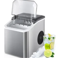 OBOSOE Ismaskin Bänkskiva 26 Lbs/24h – Självrengörande, med is-skopa och korg, perfekt för hem, bar och fester