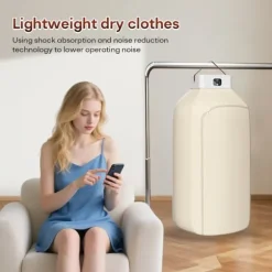OBOSOE Mini klädtorkare 3-i-1 – För små utrymmen som lägenheter, studentrum och husvagnar, med timerfunktion, perfekt jul- och Halloweenpresent