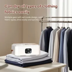 OBOSOE Mini klädtorkare 3-i-1 – För små utrymmen som lägenheter, studentrum och husvagnar, med timerfunktion, perfekt jul- och Halloweenpresent