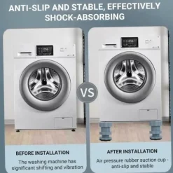 OBOSOE 4-pack Anti-Vibrationsfötter för Tvättmaskin – Stötdämpande Maskinfötter för Tvättmaskiner och Kylskåp