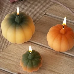 OBOSOE 3-Pack Pumpa Silikonformar – Resin Ljusformar för Heminredning, Ljusgjutning & Handgjord Tvål, Halloween-dekoration