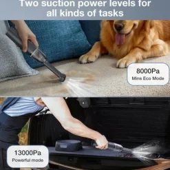 OBOSOE Trådlös Dammsugare – Handhållen Mini bildammsugare, Uppladdningsbar för Bil, Hem och Kontor