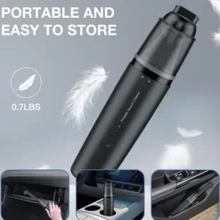 OBOSOE Trådlös Dammsugare – Handhållen Mini bildammsugare, Uppladdningsbar för Bil, Hem och Kontor