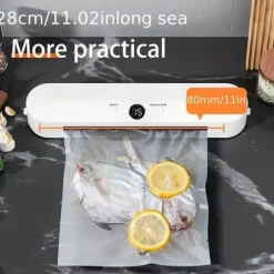 OBOSOE Vakuumförpackare / Vacuum Sealer med 10-Pack Påsar – Automatisk Matförslutare för Torr och Fuktig Mat