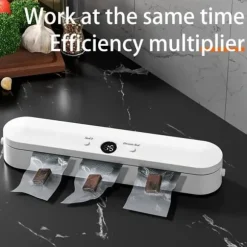OBOSOE Vakuumförpackare / Vacuum Sealer med 10-Pack Påsar – Automatisk Matförslutare för Torr och Fuktig Mat