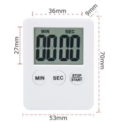 OBOSOE Vit stor skärm kökstimer, digital display, stoppur timer, hushållens nödvändiga verktyg