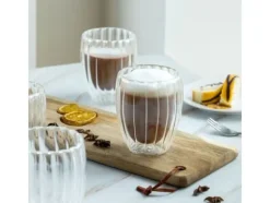 OH - Dubbelväggiga glas med räfflor - 4-pack