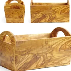 Olivträbehållare för servering av bröd och bestick - Hendi 505274