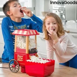 Oljefri popcornmaskin 1200W röd - Enkel popcornberedning och originaldesign