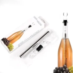 OPP-paket 2 i 1 vinkylbar tillbehör i rostfritt stål Rödvinsluftare