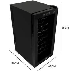 Oriva Vinkyl 78L | Plats för 28 flaskor | Flerfärgad LED med musiksynk | Digital kontroll | Termoelektrisk kylning 8–18 °C | Fjärrkontroll | Tyst, kom | CDON