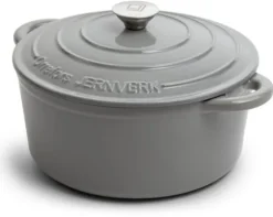 Orrefors Jernverk Gjutjärnsgryta, 5 liter, Ljusgrå