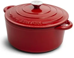 Orrefors Jernverk Gjutjärnsgryta, 5 liter, Röd