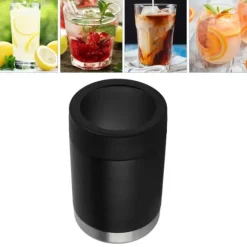 12oz burkkylare svart dubbelväggig isolering rostfritt stål isolerad flaskkylare för bil