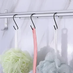 20-pack 10 cm svarta S-krokar för att hänga upp tunga garderobsjeans, stekpannor, kläder, väskor och handdukar