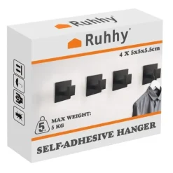 4-Pack - Självhäftande Krokar / Handdukskrokar - Hängare