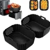 2-pack Air Fryer silikonform för Ninja Double Stack Oljefri Fryer SL400EU, Air Fryer tillbehör