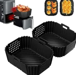 2-pack Air Fryer silikonform för Ninja Double Stack Oljefri Fryer SL400EU, Air Fryer tillbehör