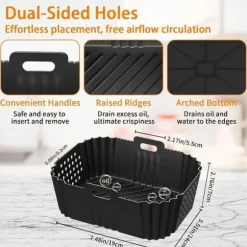 2-pack Air Fryer silikonform för Ninja Double Stack Oljefri Fryer SL400EU, Air Fryer tillbehör