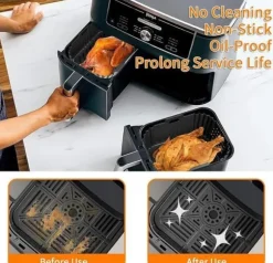 2-pack Air Fryer silikonform för Ninja Double Stack Oljefri Fryer SL400EU, Air Fryer tillbehör