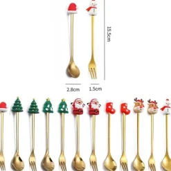 1-pack julskedar i rostfritt stål, 6 delar, set med presentask