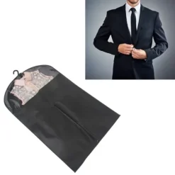 2-pack klädförvaringspåsar med genomskinligt fönster, non-woven tyg, 120x60 cm