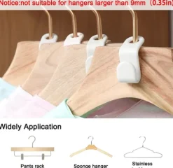 30-pack Klädhängare anslutningskrokar för galgar Vit