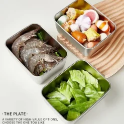 10-pack Matlådor i Rostfritt Stål med Lock – 580ml Förvaring – Tätslutande Lunchlådor för Kyl, Frys, Picknick & Camping – 14x11x5,5 cm – Silver