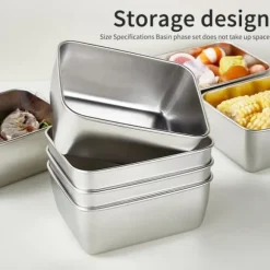 10-pack Matlådor i Rostfritt Stål med Lock – 580ml Förvaring – Tätslutande Lunchlådor för Kyl, Frys, Picknick & Camping – 14x11x5,5 cm – Silver